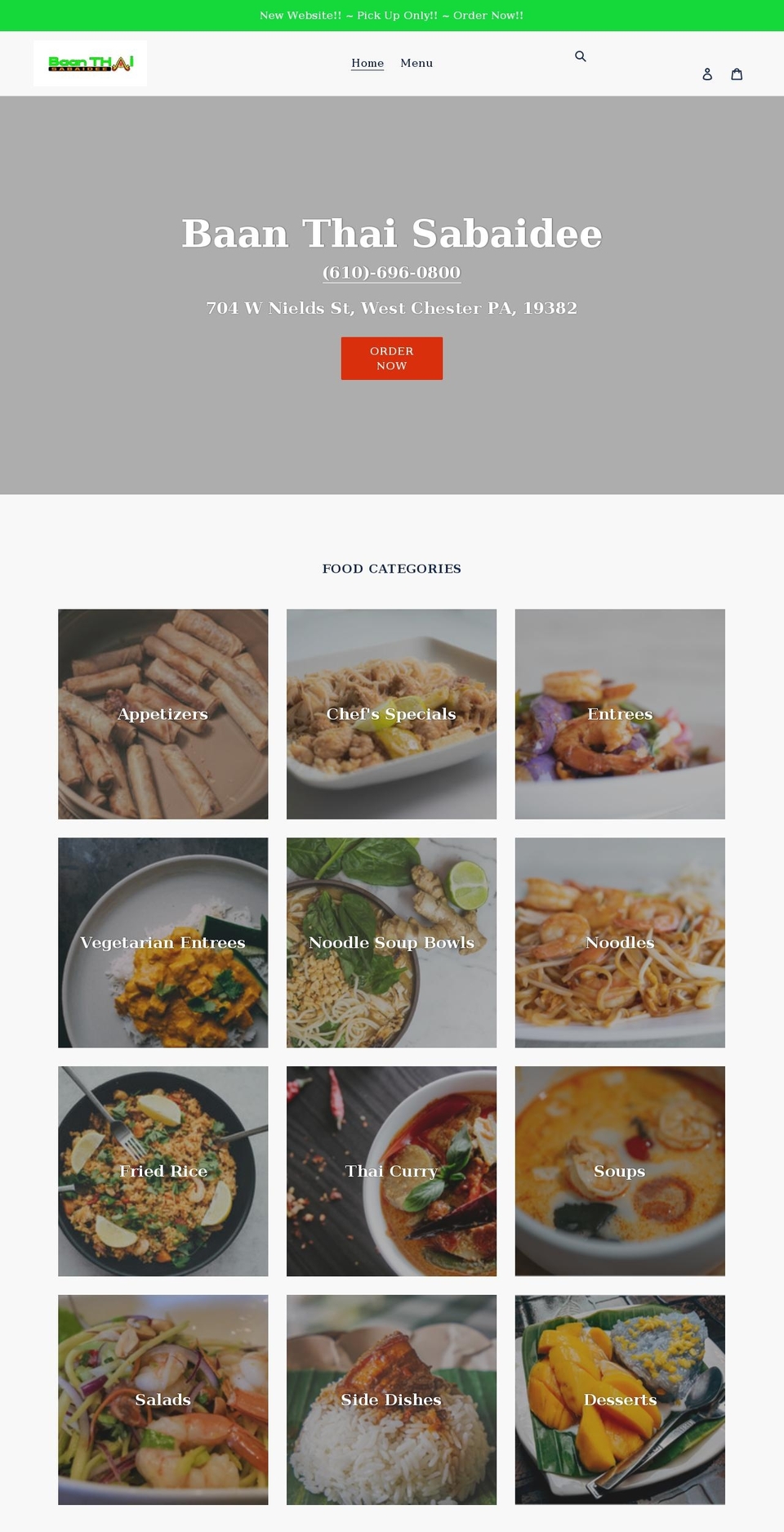 baanthai-westchester.com shopify website screenshot