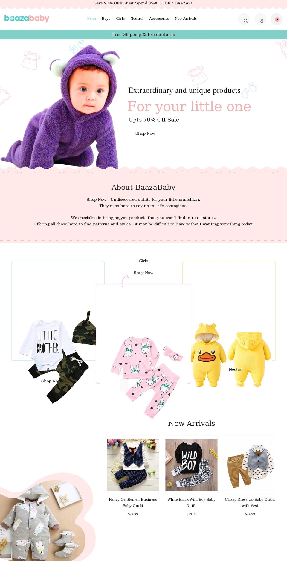 baazababy.com shopify website screenshot