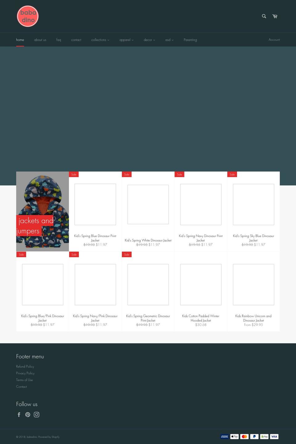 babadino.com — Shopify storefront screenshot
