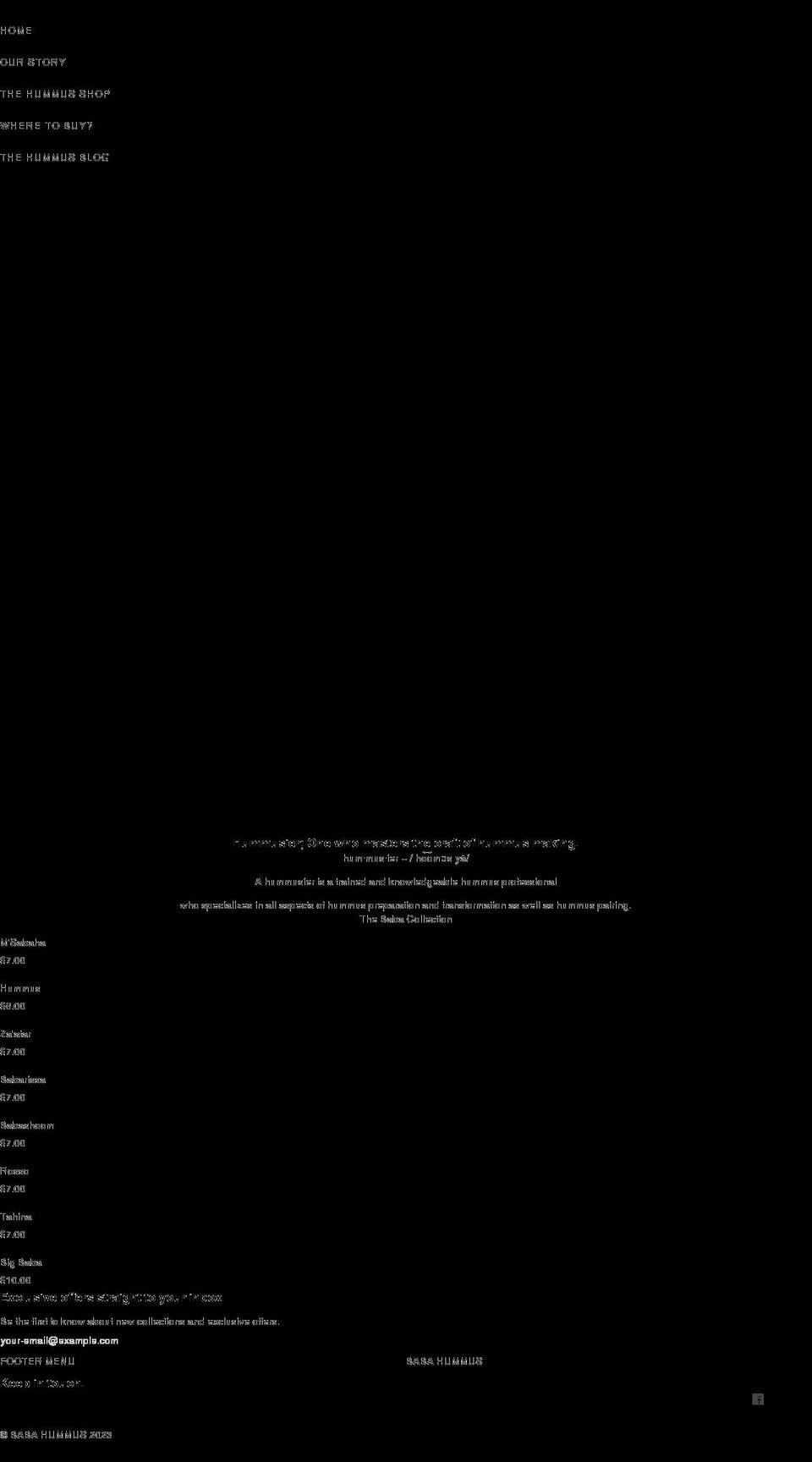 babahummus.com shopify website screenshot