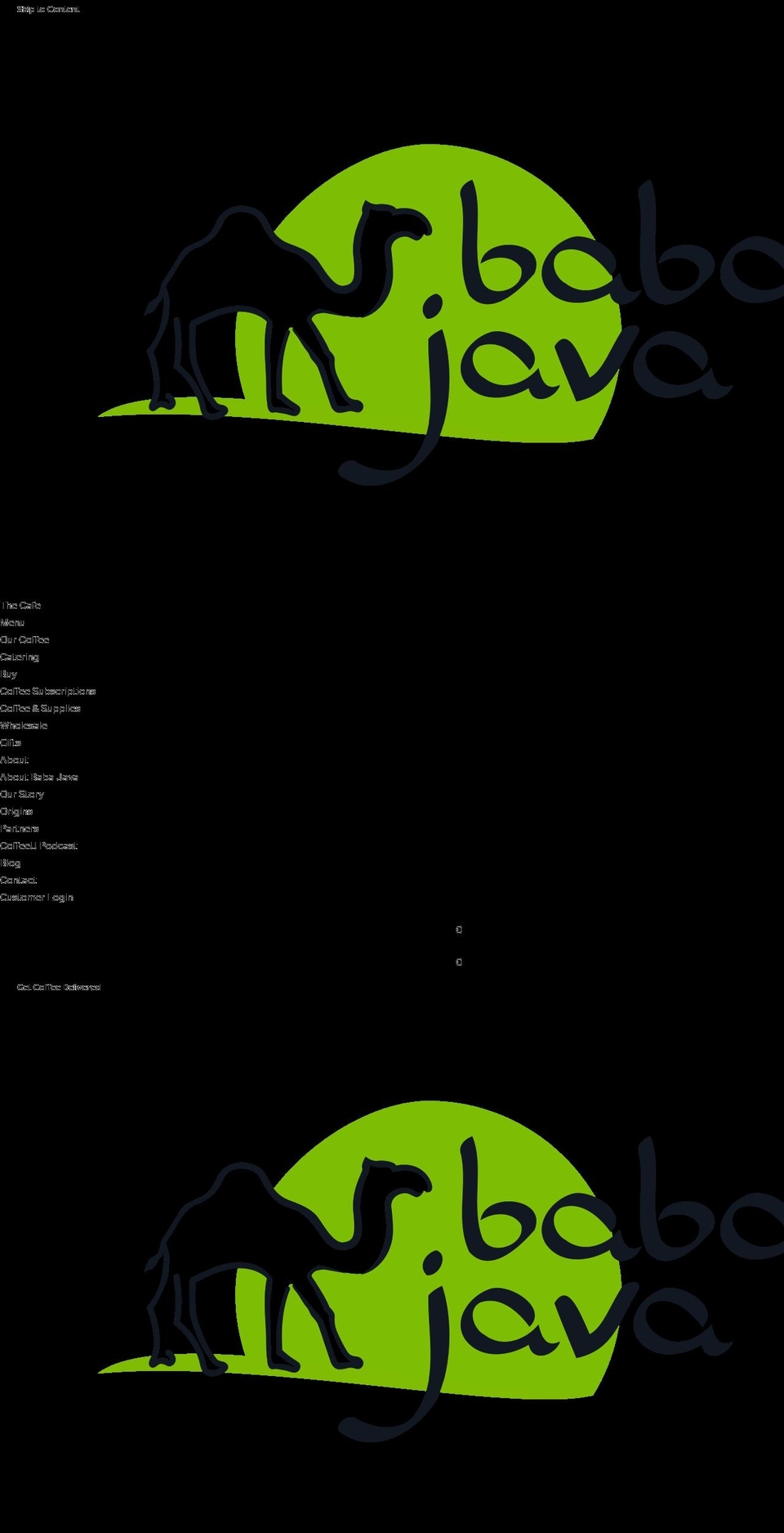 babajavacoffee.com — Shopify storefront screenshot