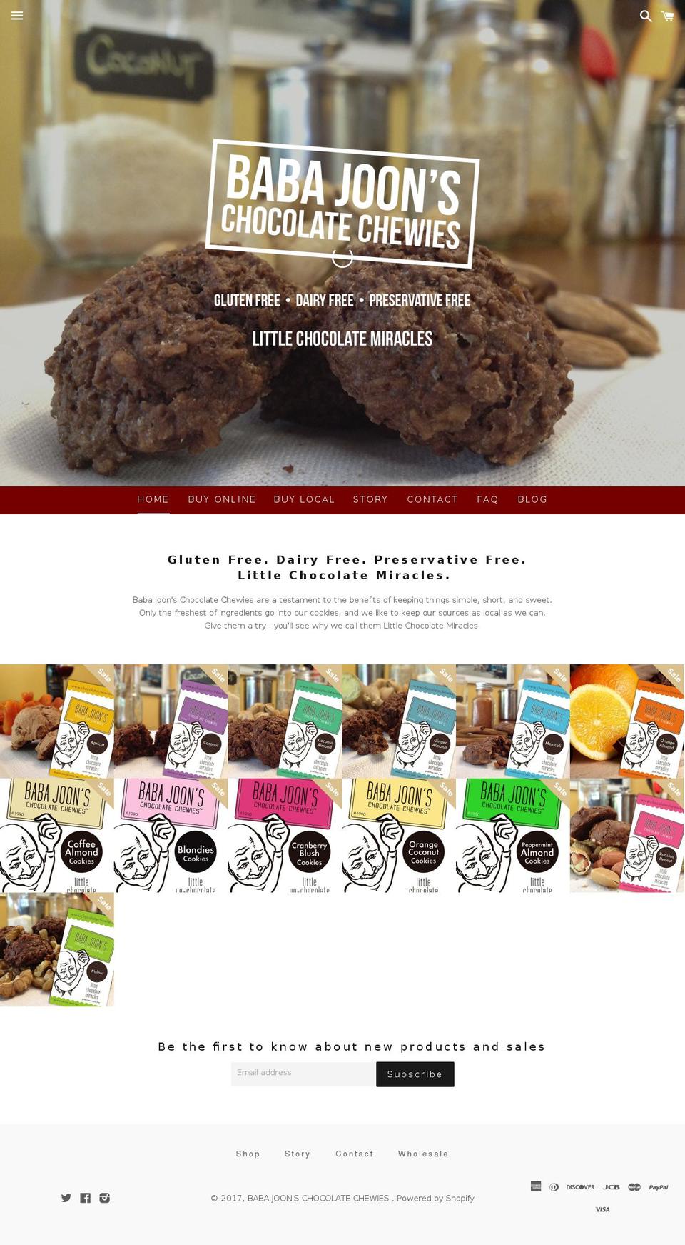 babajoonschocolatechewies.com shopify website screenshot