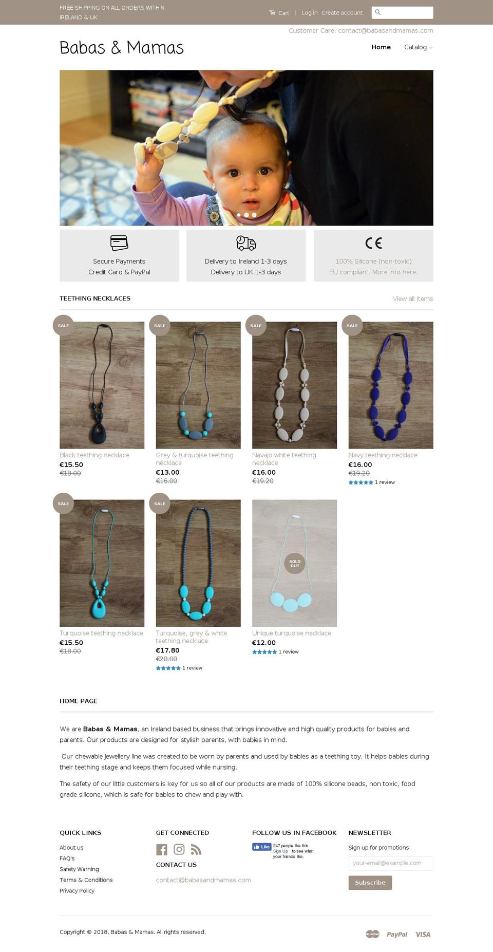 babasandmamas.com shopify website screenshot