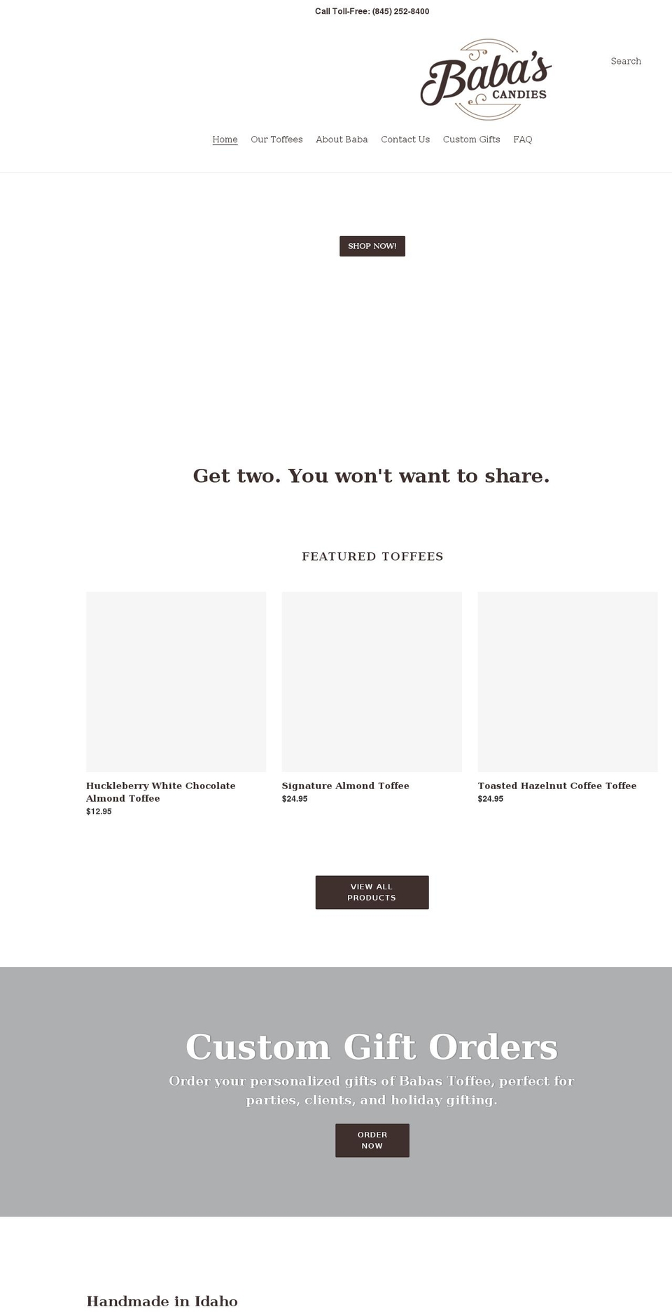 babascandies.com shopify website screenshot