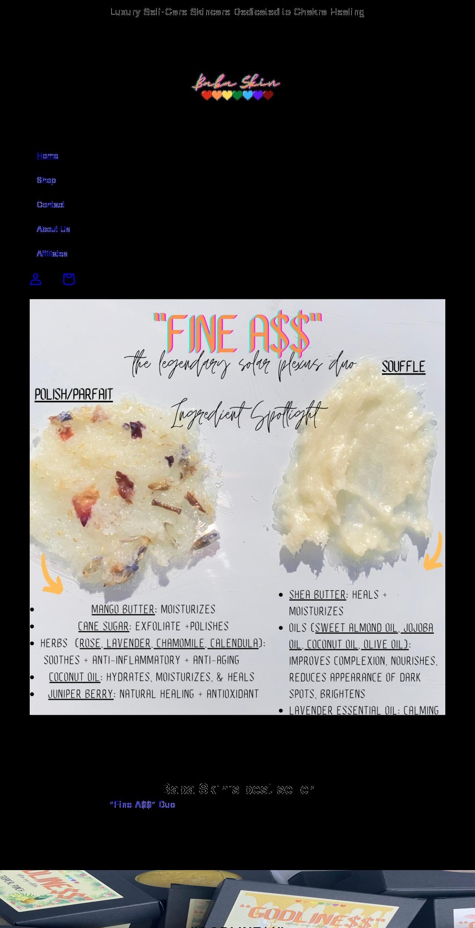 babaskincare.com shopify website screenshot