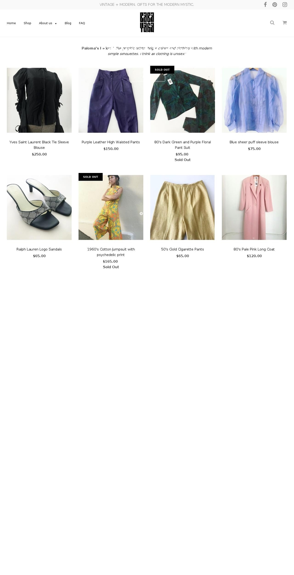 babayagastore.com — Shopify storefront screenshot