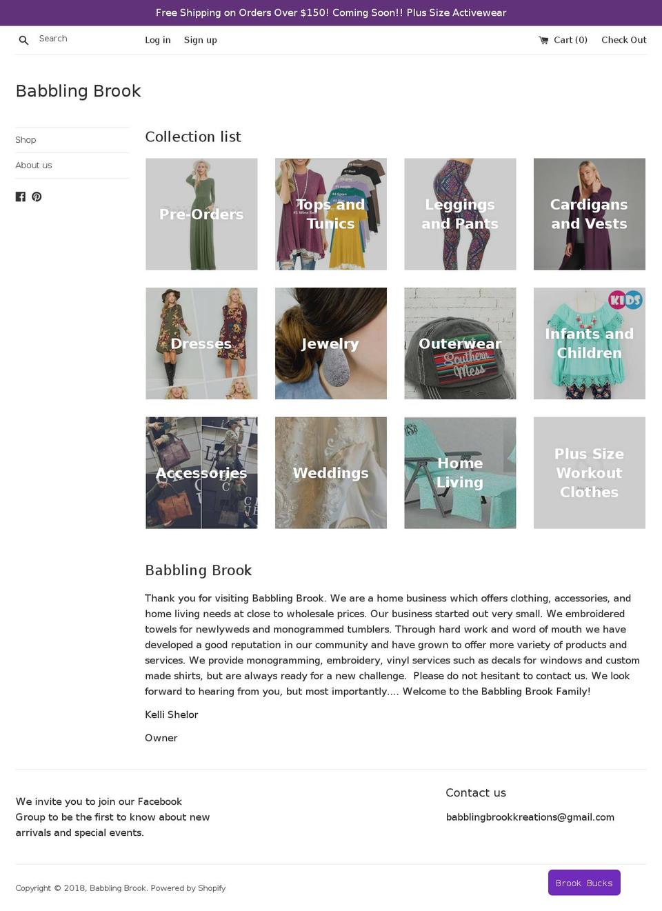 babblingbrookstore.com — Shopify storefront screenshot
