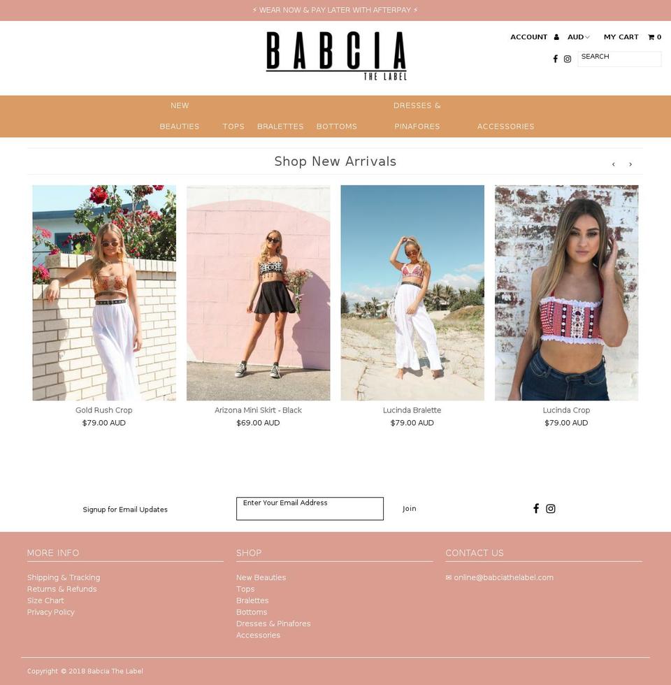 babciathelabel.com — Shopify storefront screenshot