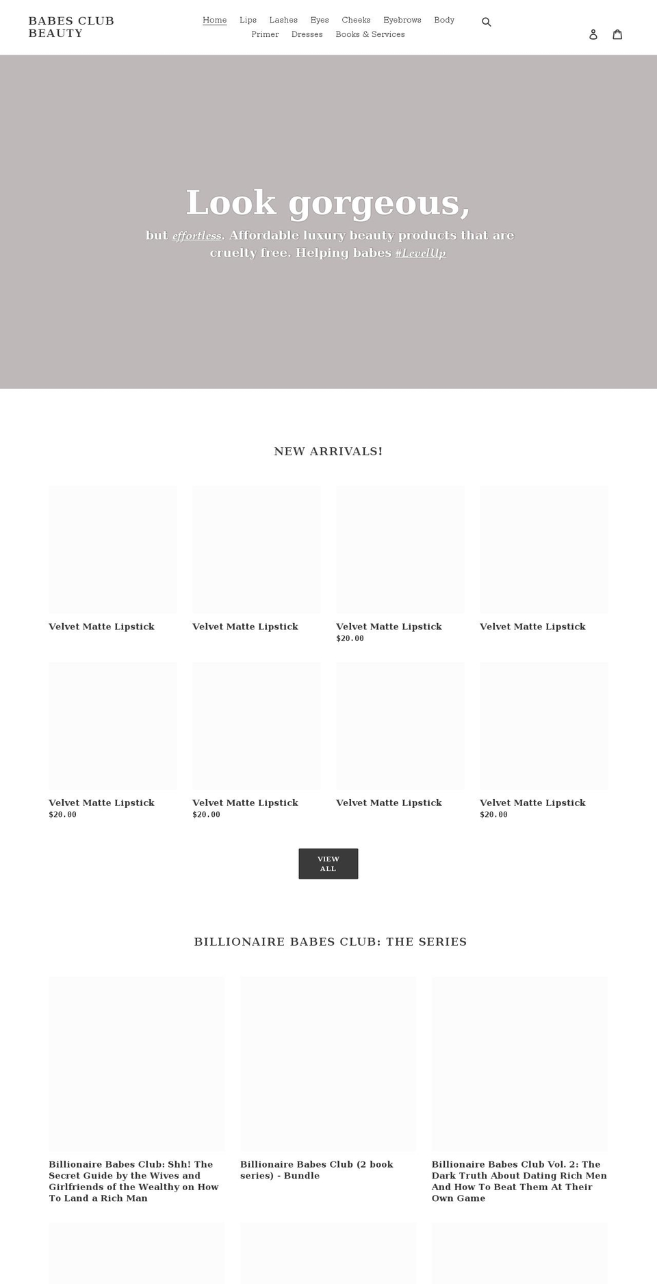 babesclubbeauty.com shopify website screenshot