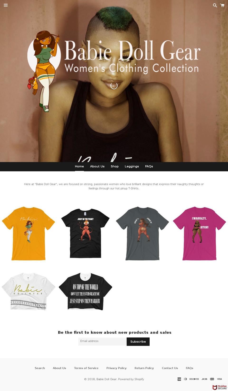 babiedollgear.com — Shopify storefront screenshot