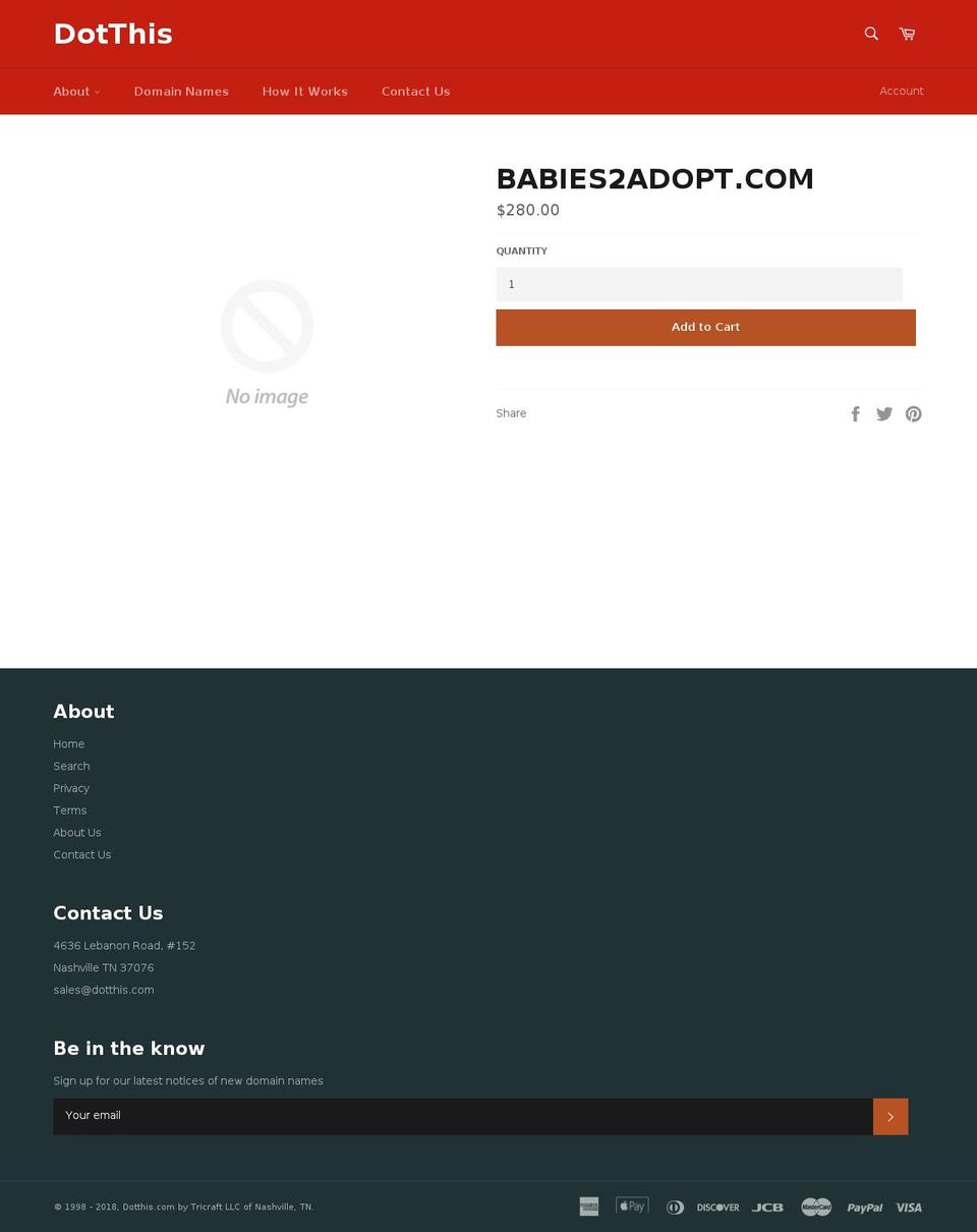 babies2adopt.com — Shopify storefront screenshot