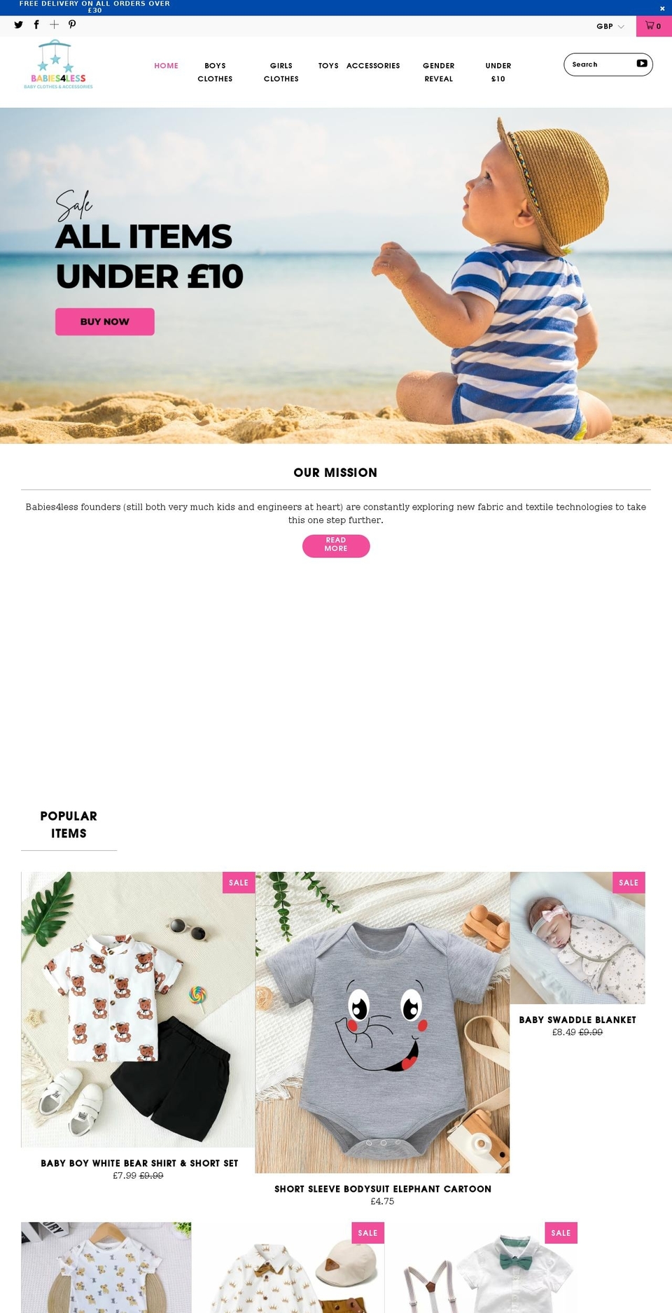 babies4less.com shopify website screenshot