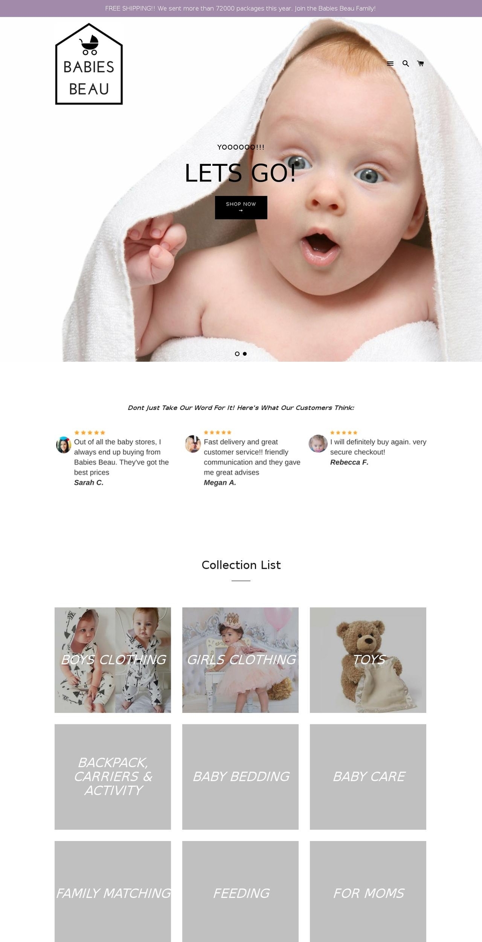 babiesbeau.com — Shopify storefront screenshot