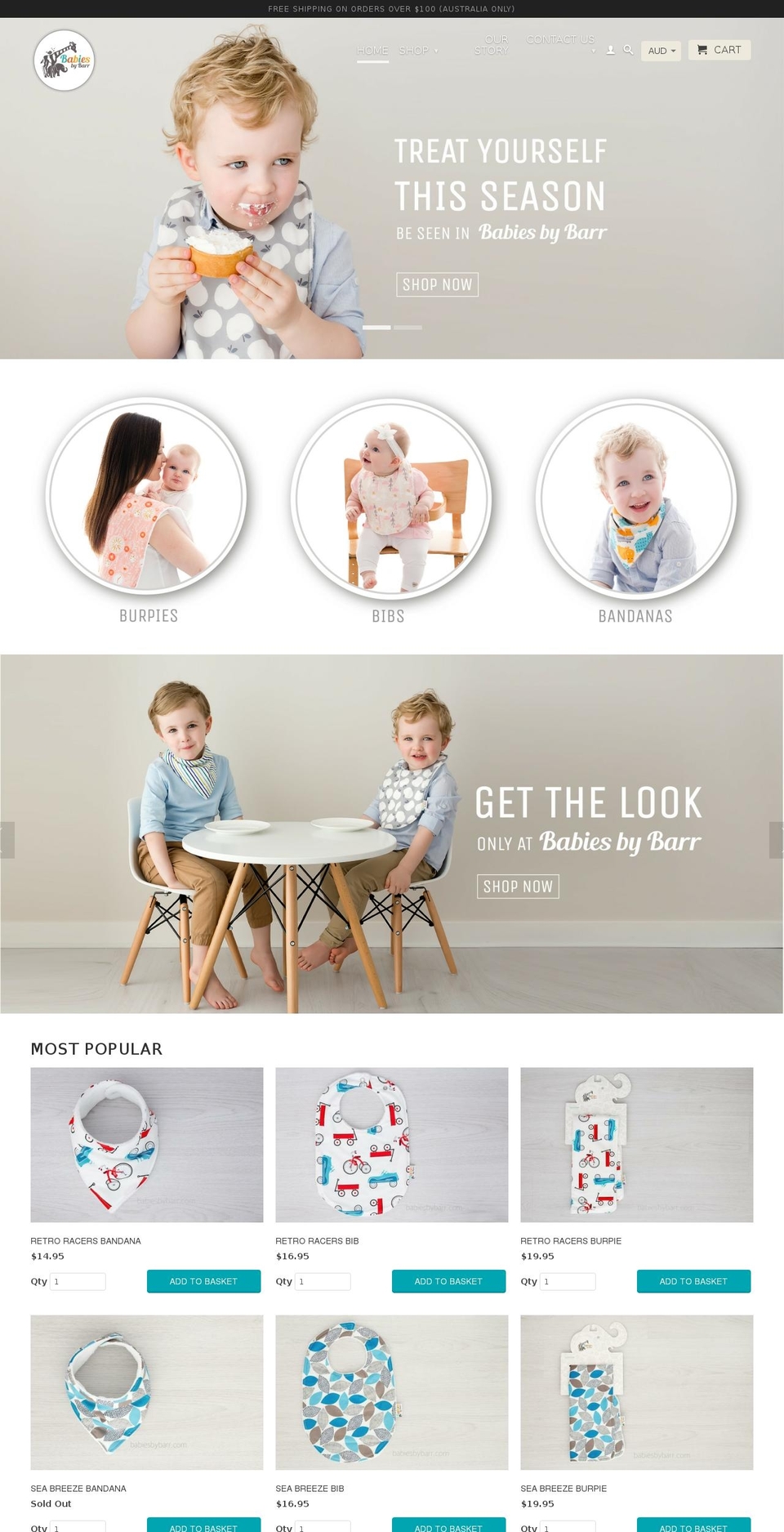 babiesbybarr.com shopify website screenshot