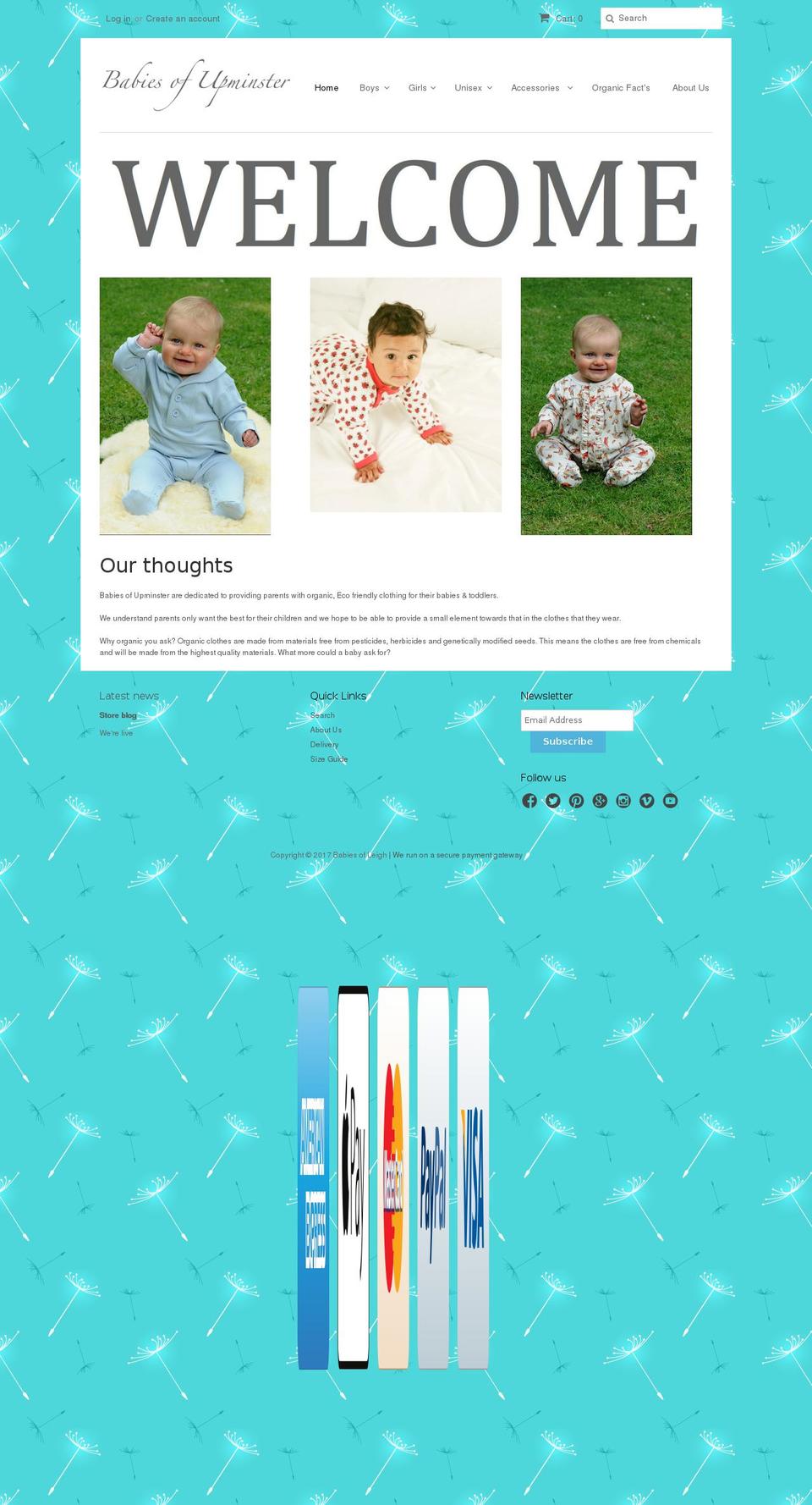 babiesofupminster.com shopify website screenshot