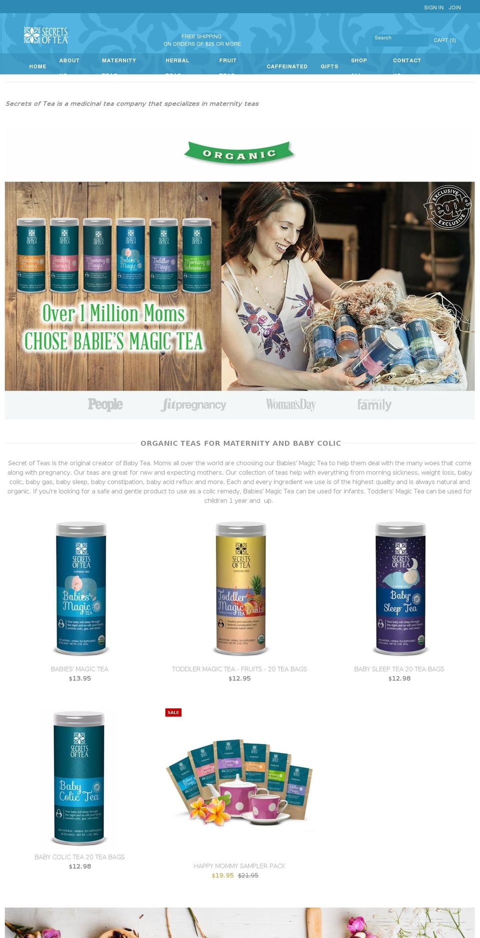 babiestea.com shopify website screenshot