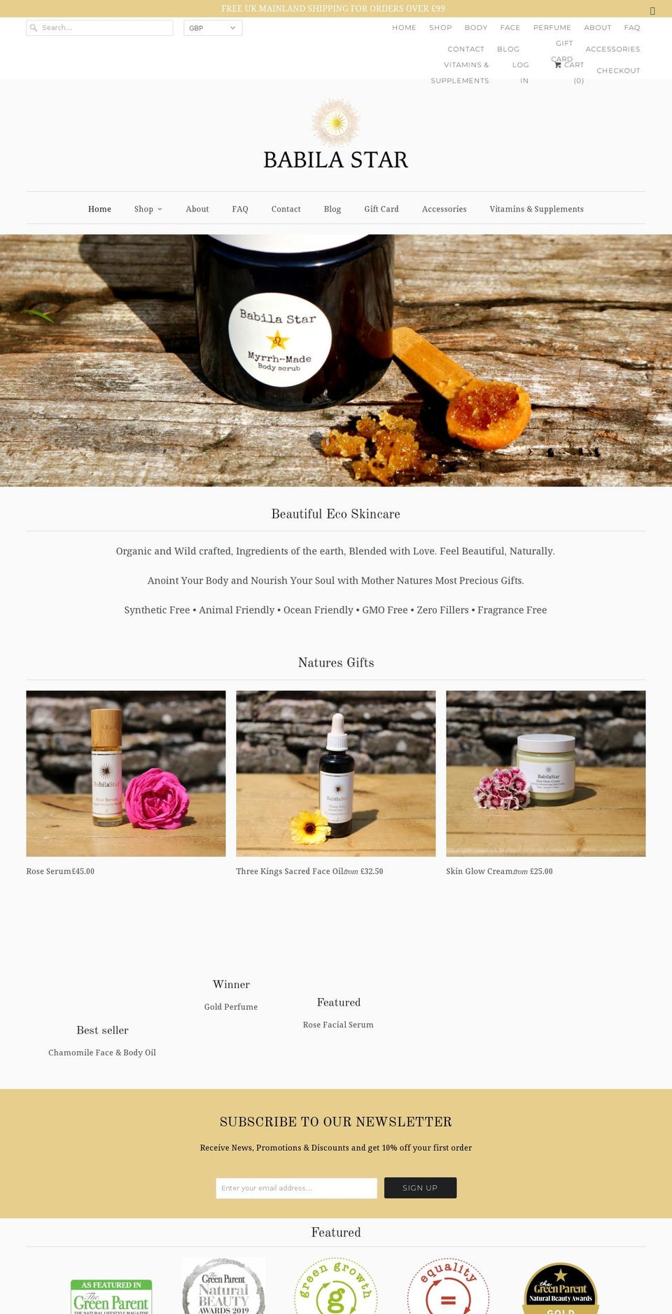 babilastar.com shopify website screenshot