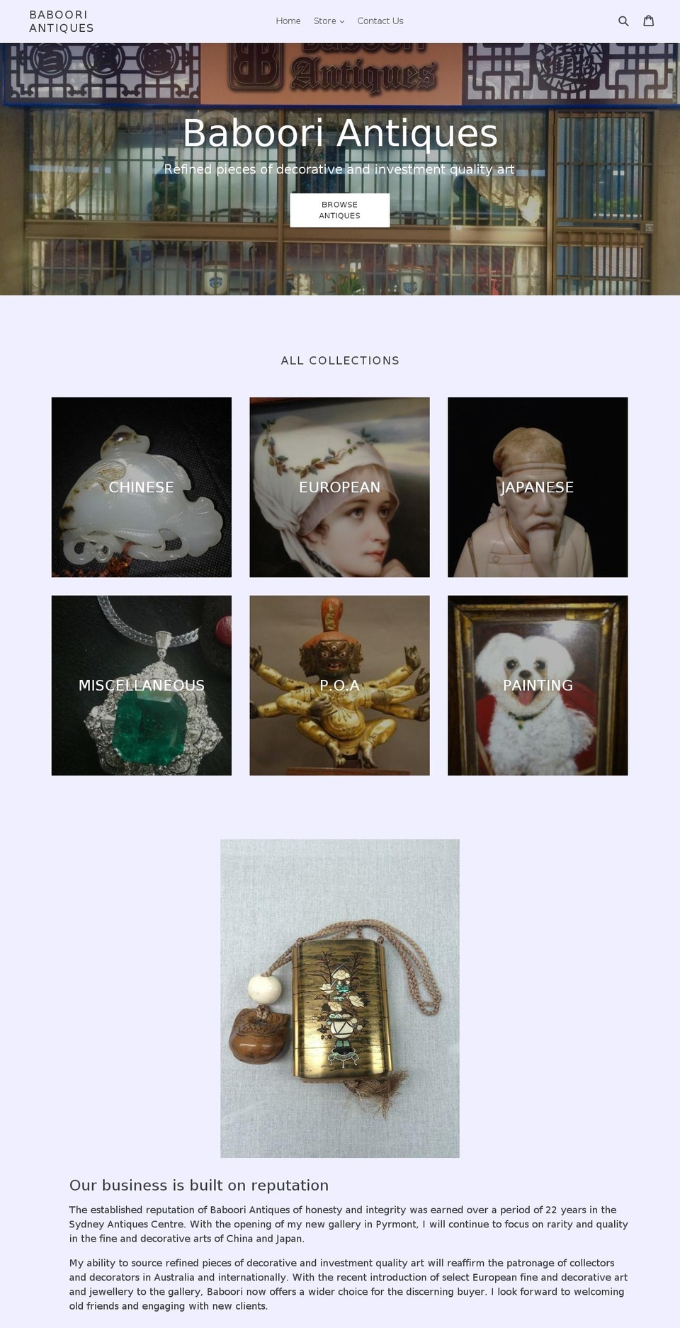 babooriantiques.com shopify website screenshot