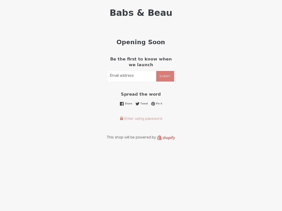 babsandbeau.com — Shopify storefront screenshot