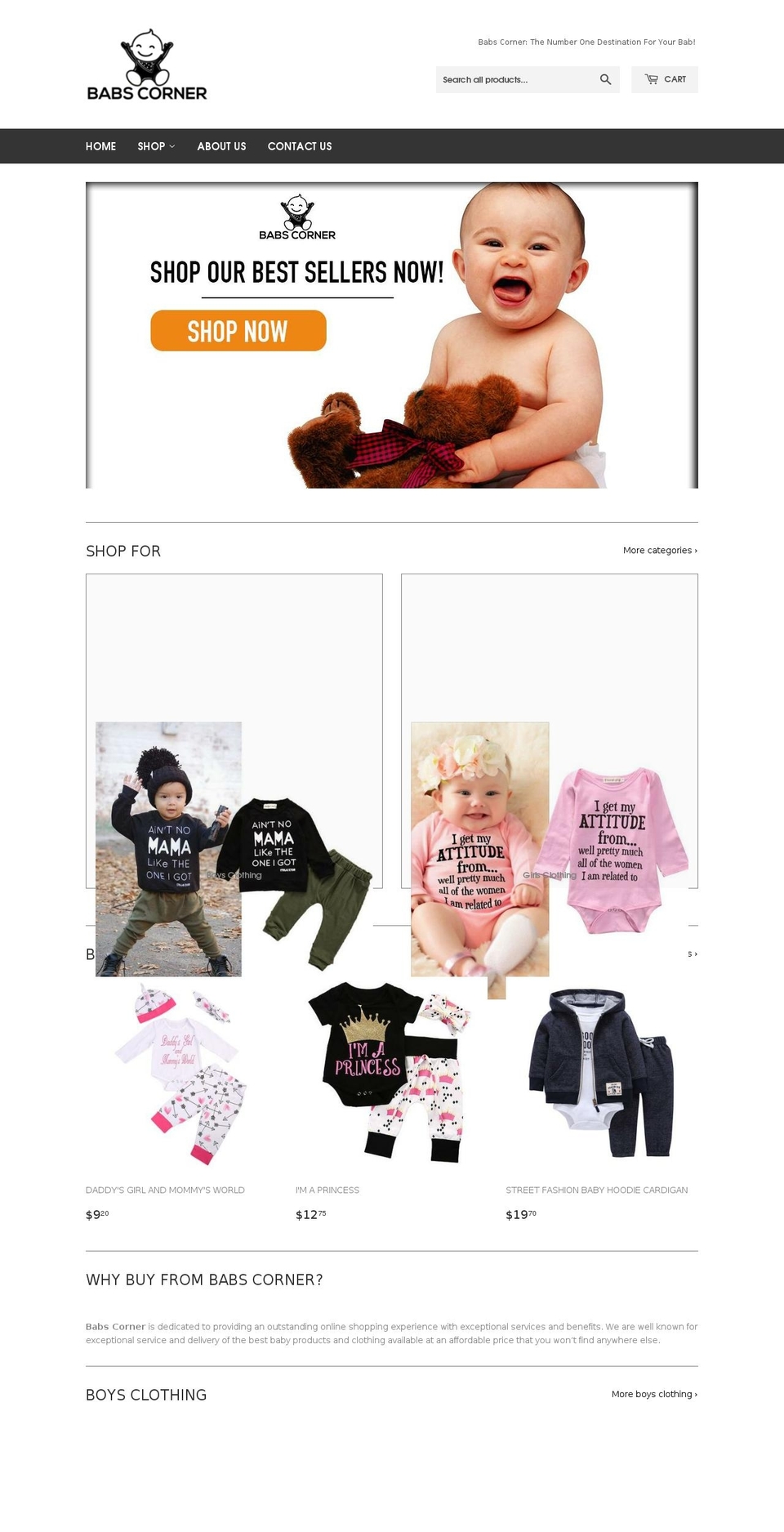 babscorner.myshopify.com shopify website screenshot