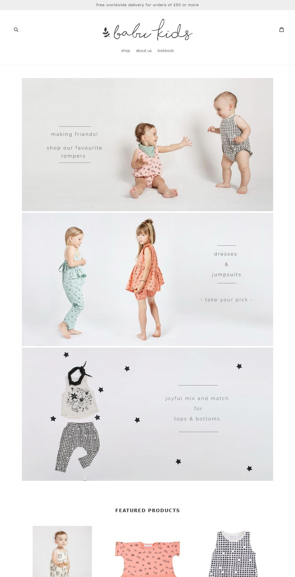 babukids.com — Shopify storefront screenshot