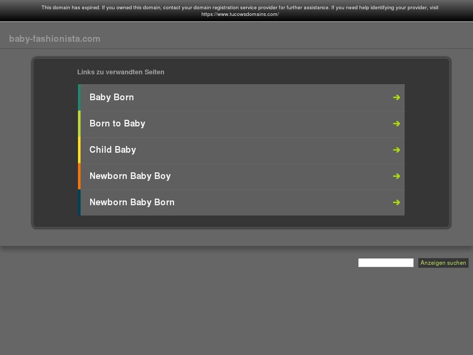 baby-fashionista.com — Shopify storefront screenshot