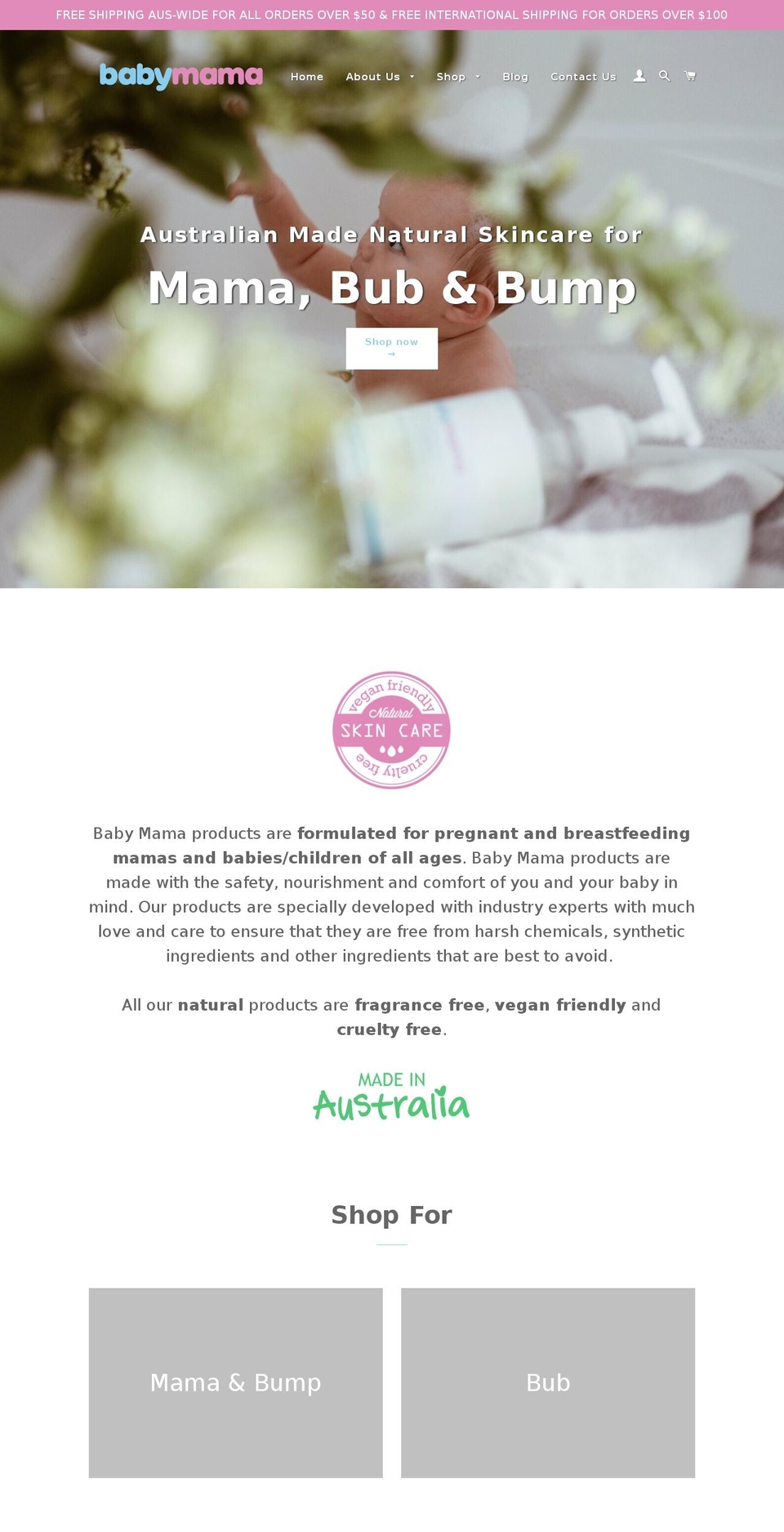 baby-mama.com.au shopify website screenshot