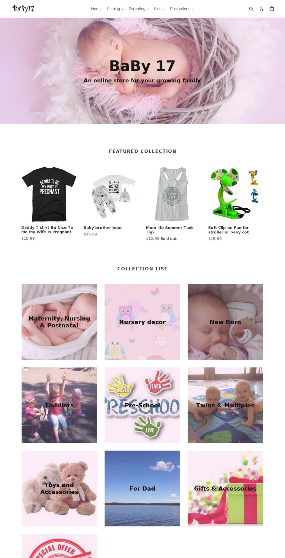 baby17.com — Shopify storefront screenshot