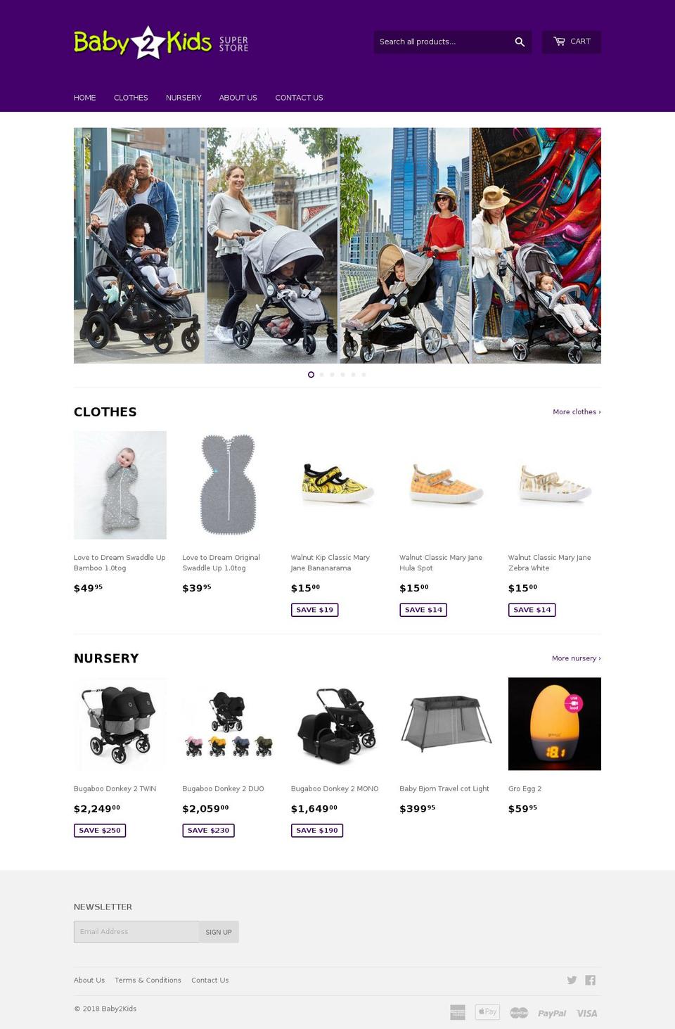 baby2kids.com.au shopify website screenshot