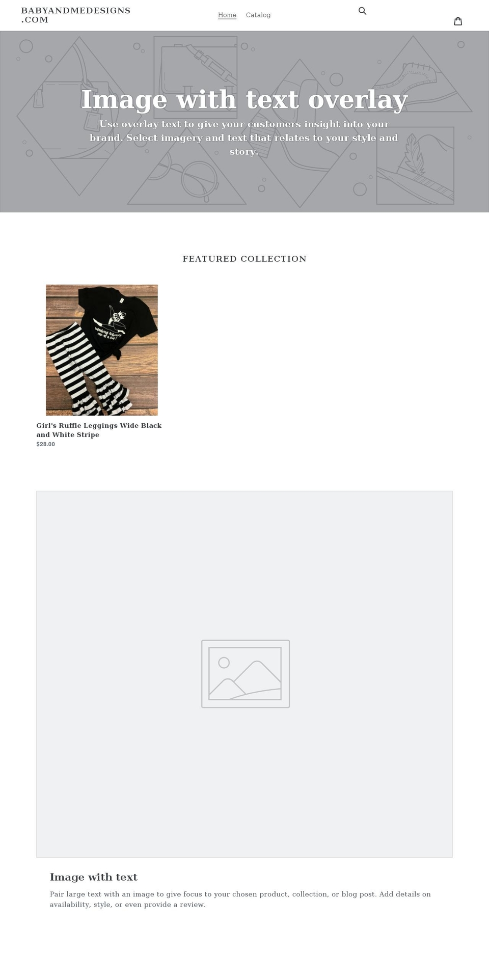 babyandmedesigns.com shopify website screenshot