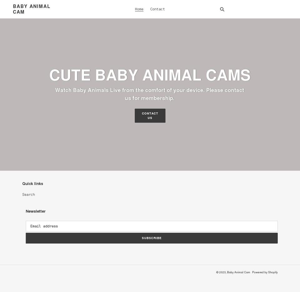 babyanimalcam.com shopify website screenshot