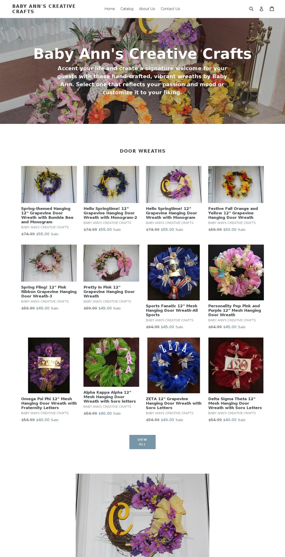 babyannscreativecrafts.com — Shopify storefront screenshot