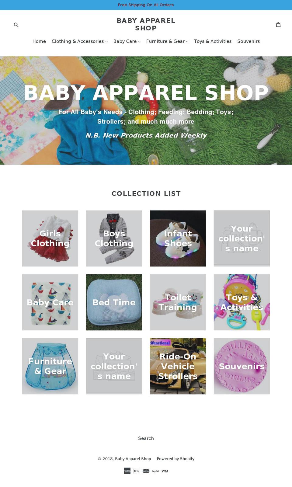 babyapparelshop.com — Shopify storefront screenshot