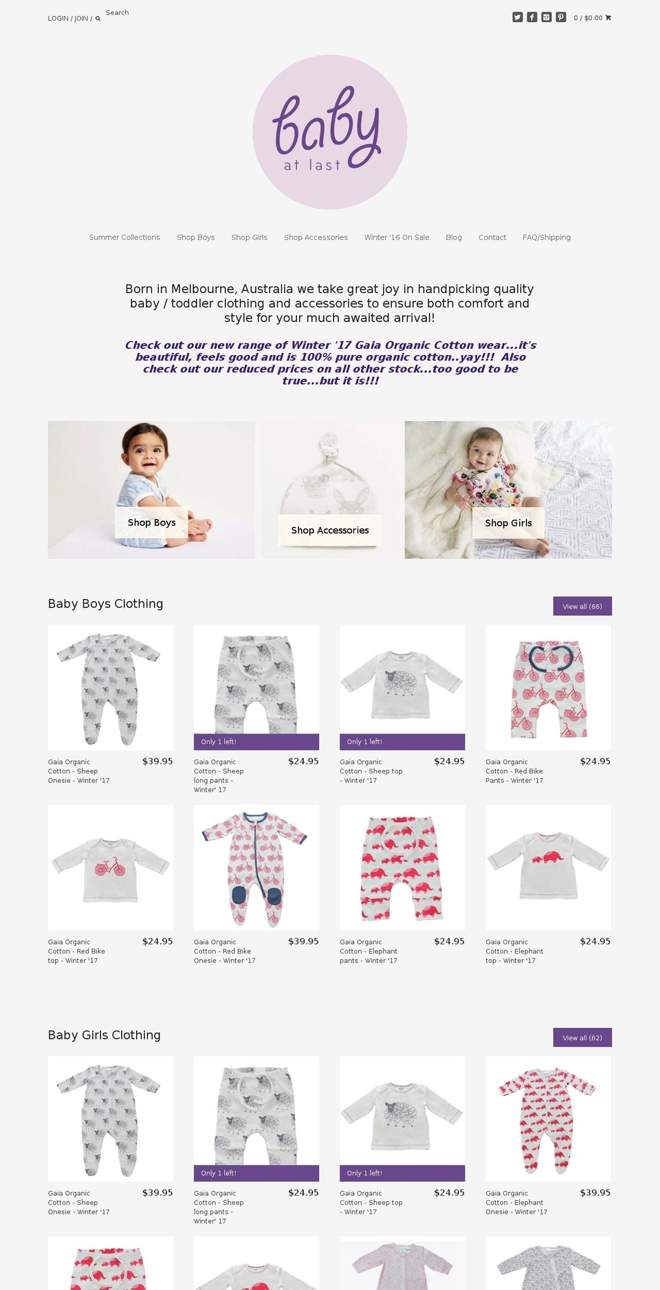 babyatlast.com shopify website screenshot