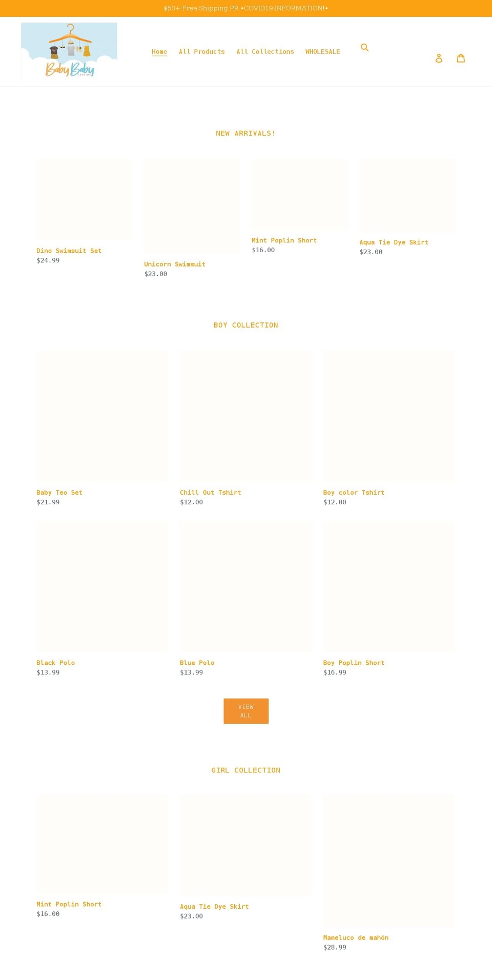 babybabyfashionstore.com shopify website screenshot