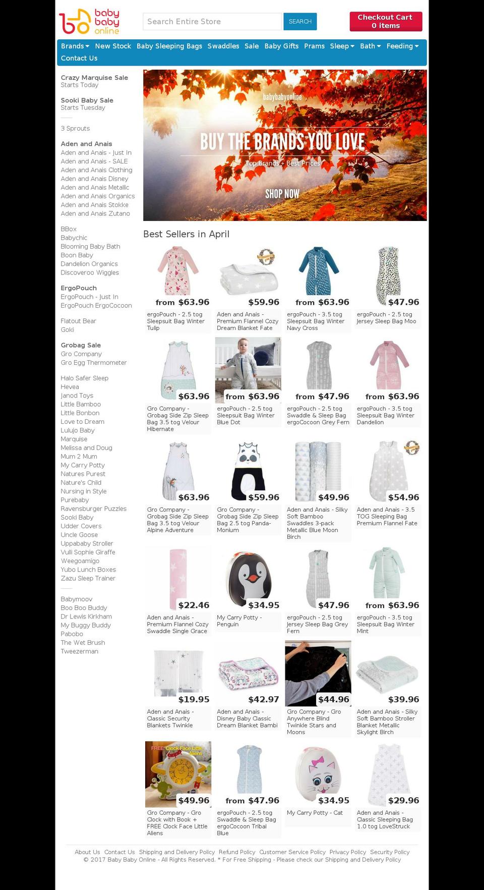 babybabyonline.com.au shopify website screenshot