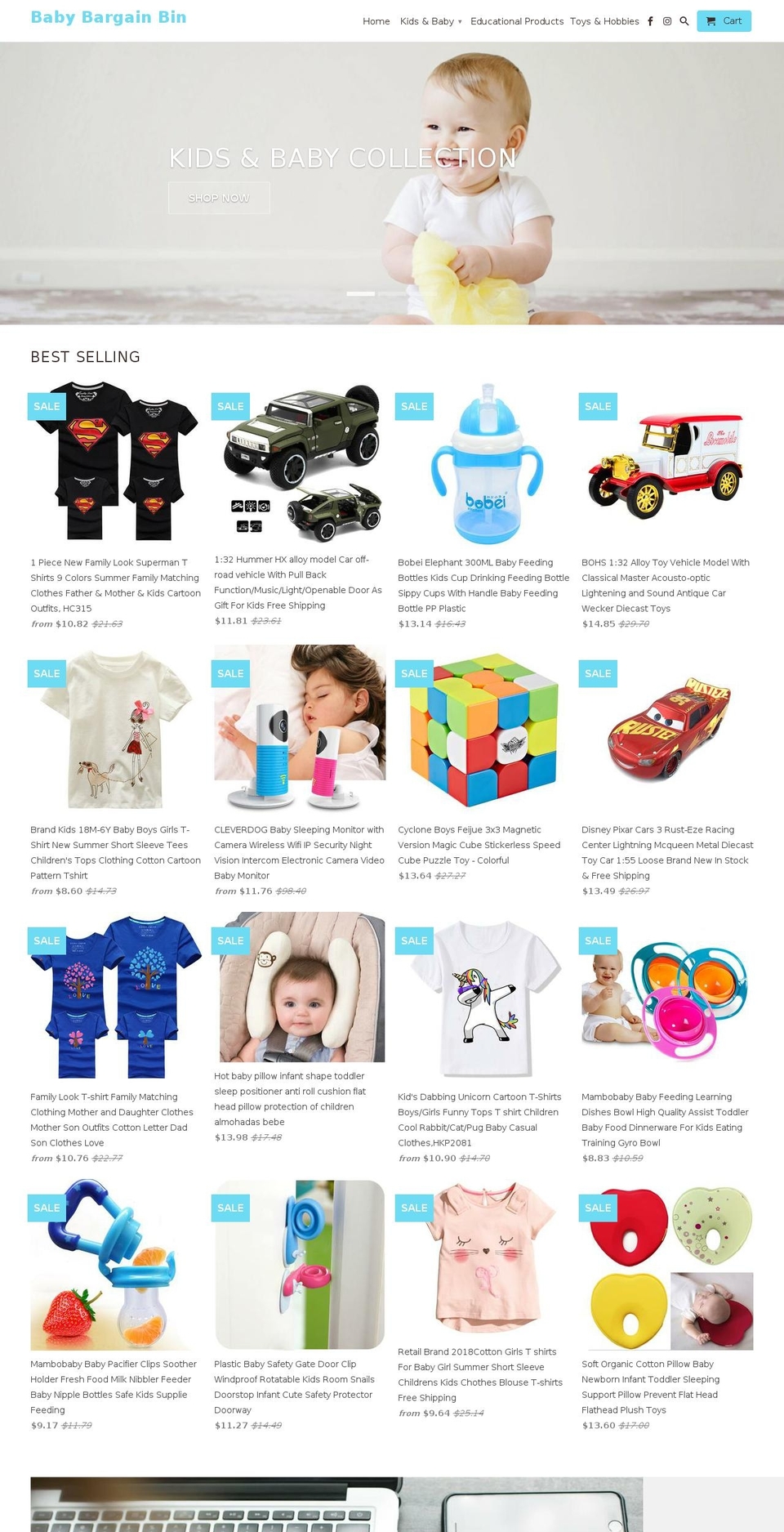 babybargainbin.com — Shopify storefront screenshot