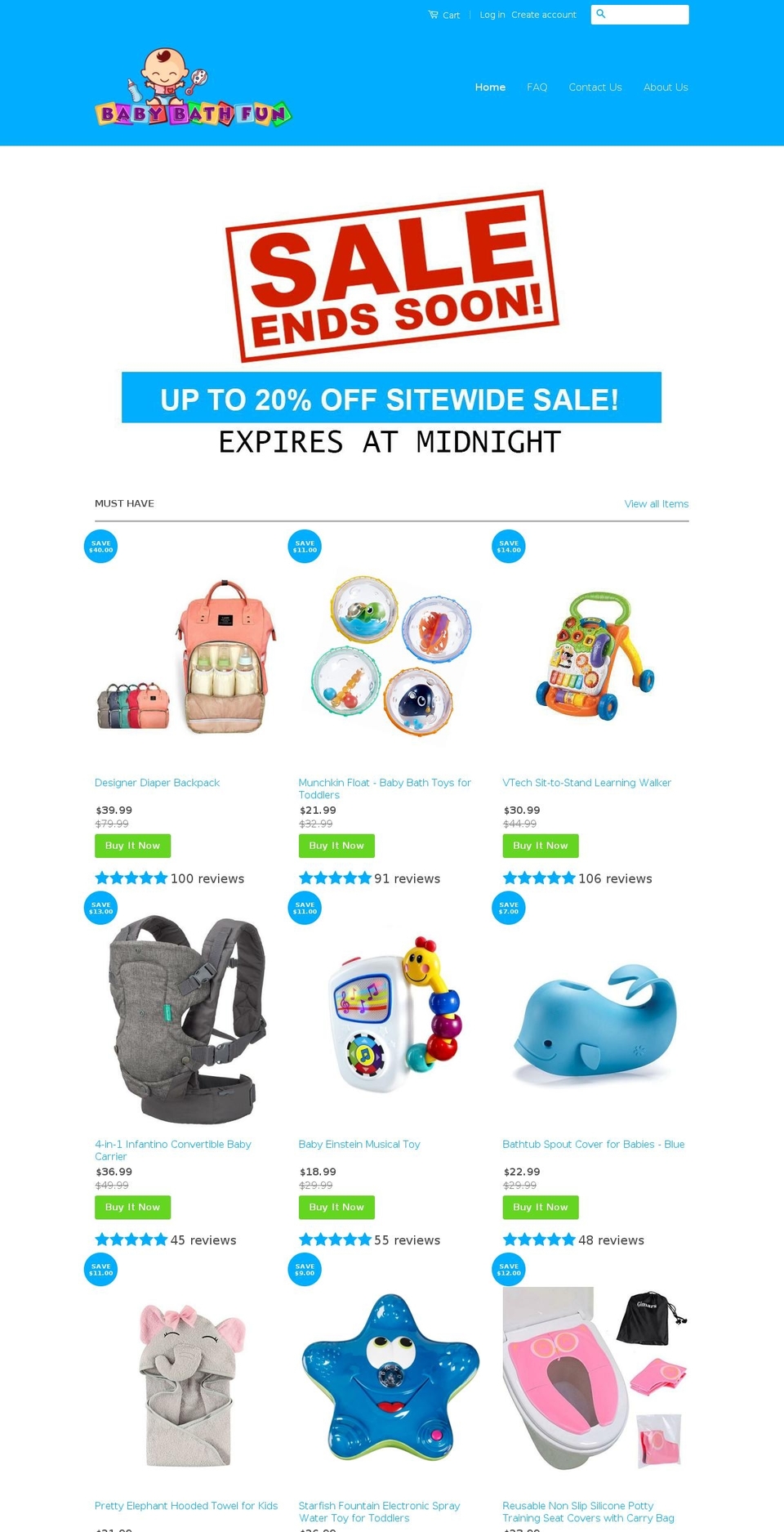 001 Shopify theme site example babybathfun.com