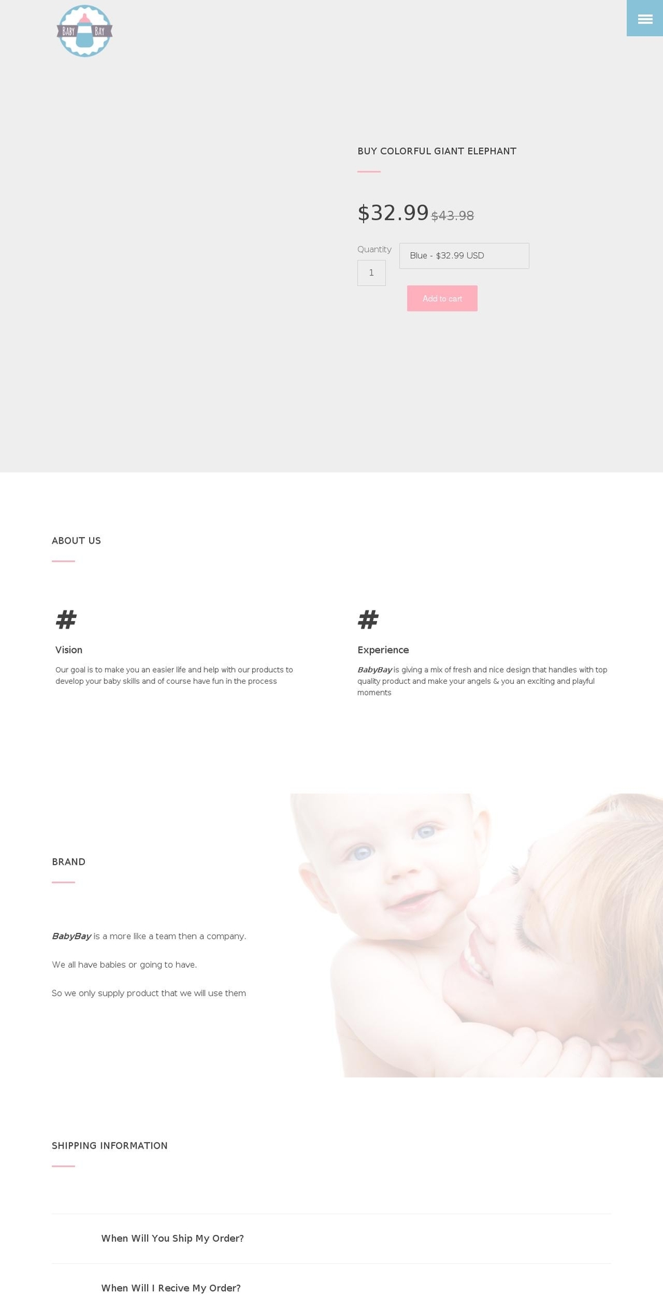 babybayshoppers.com — Shopify storefront screenshot