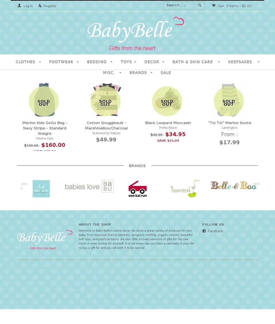 babybelle.co.nz shopify website screenshot