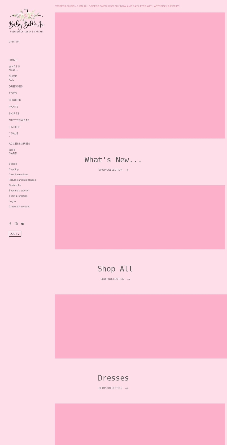 babybelleau.com shopify website screenshot