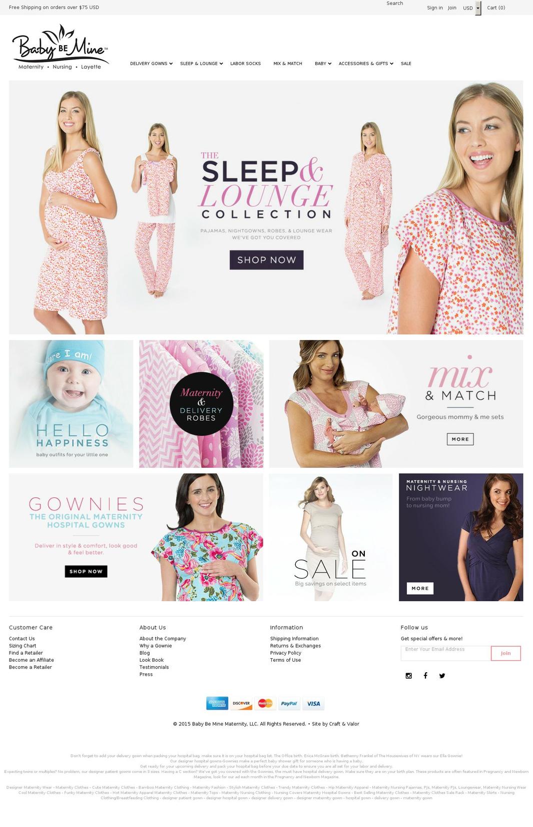 babybeminematernity.com shopify website screenshot