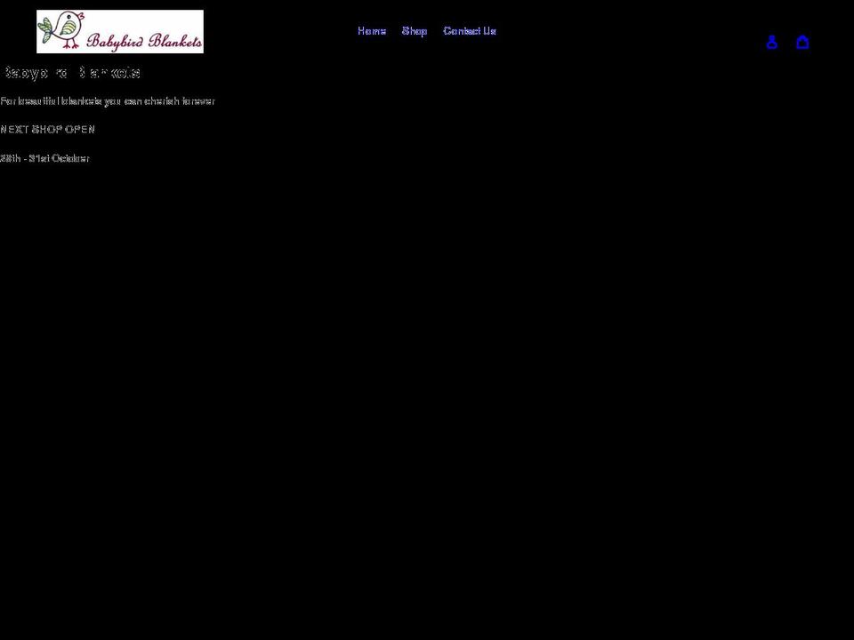 babybirdblankets.com shopify website screenshot