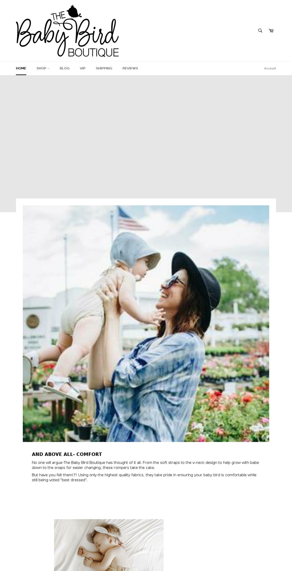 babybirdboutique.com — Shopify storefront screenshot