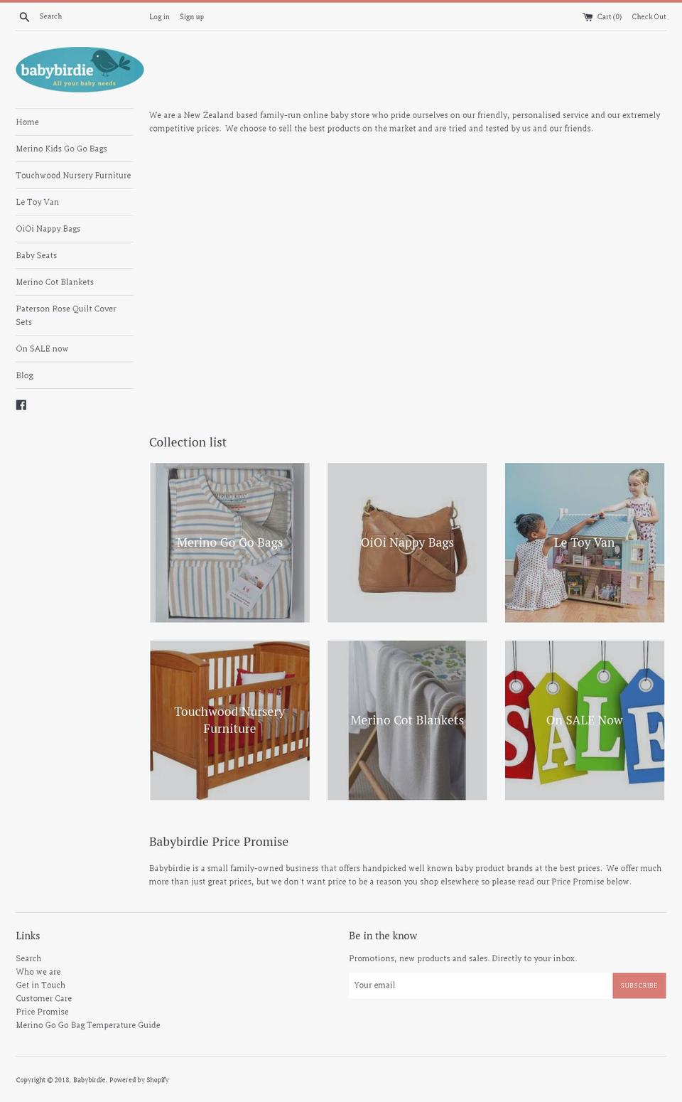 babybirdie.co.nz shopify website screenshot