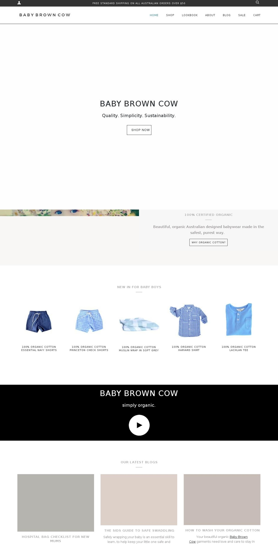 babybrowncow.com.au shopify website screenshot