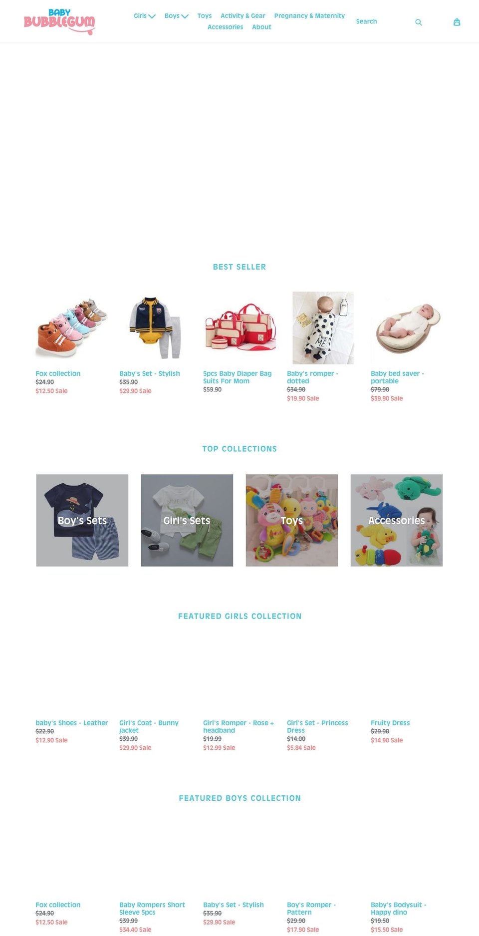 babybubblegum.com — Shopify storefront screenshot