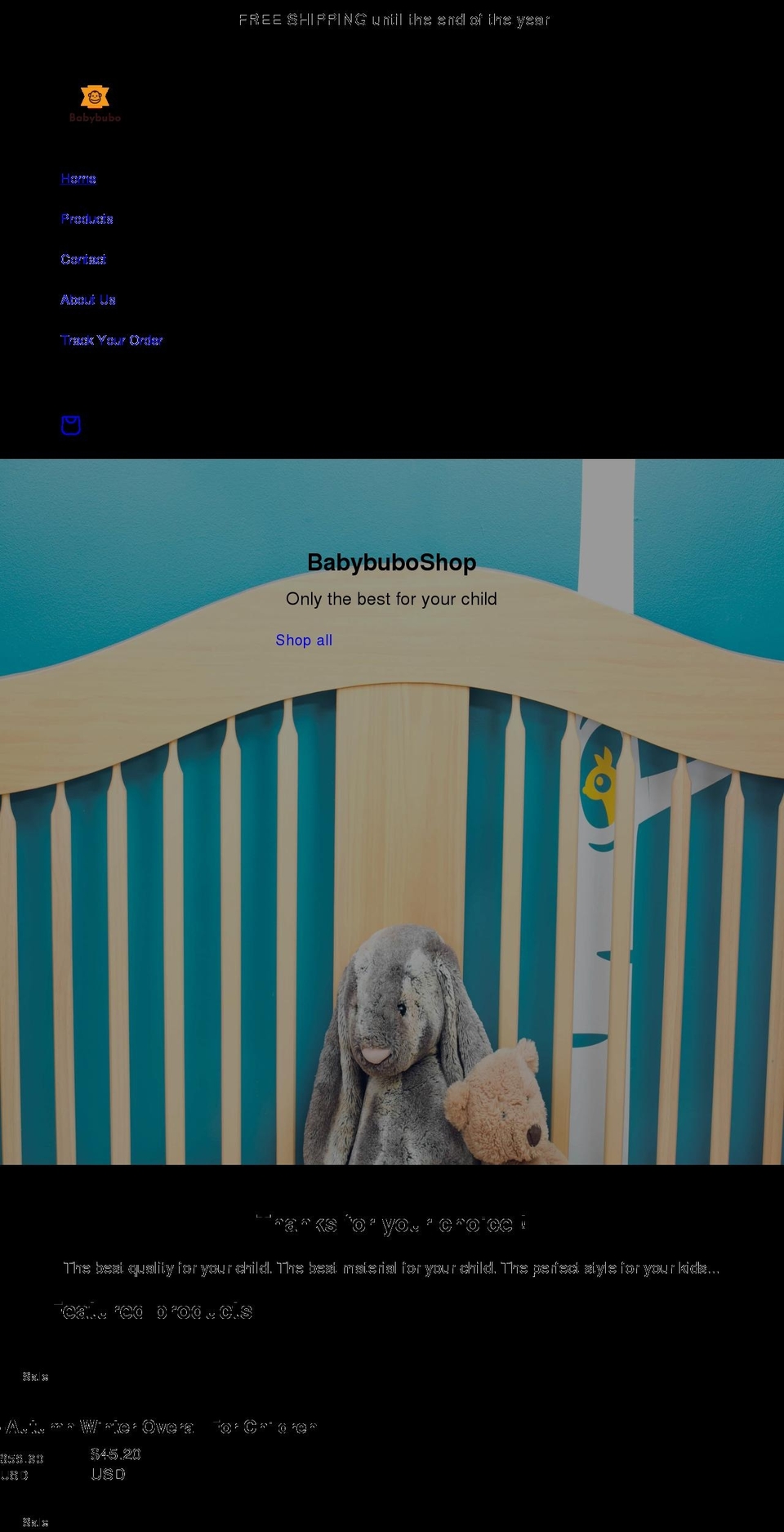 babybubo.com shopify website screenshot