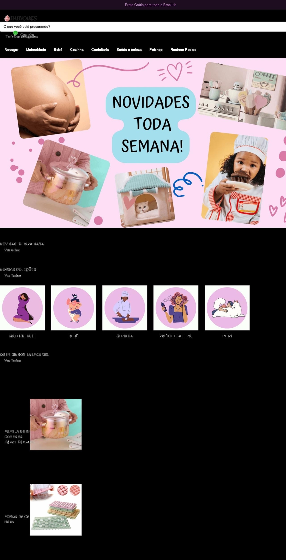 babycakes.com.br shopify website screenshot