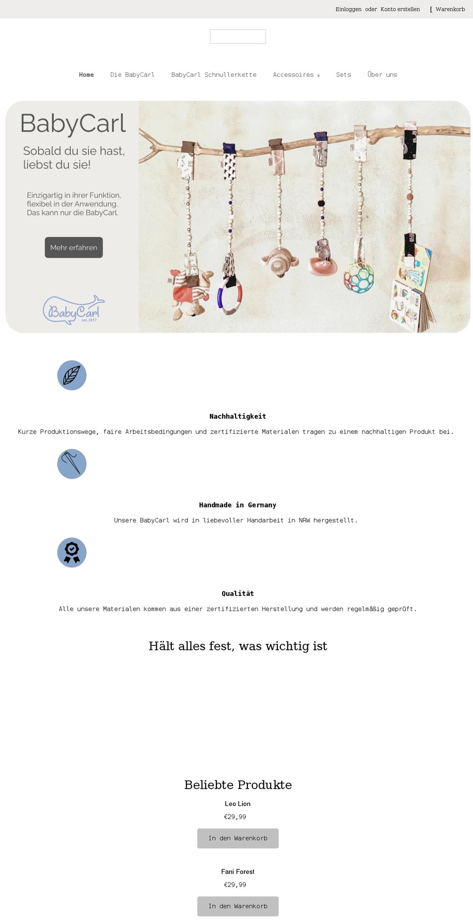 babycarl.de shopify website screenshot